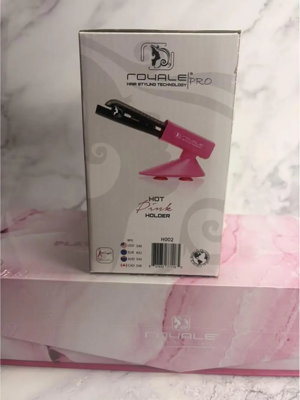 Royale Platinum 1.25” Ceramic Hair Straightener +‎ Hot Pink Holder Set NEW